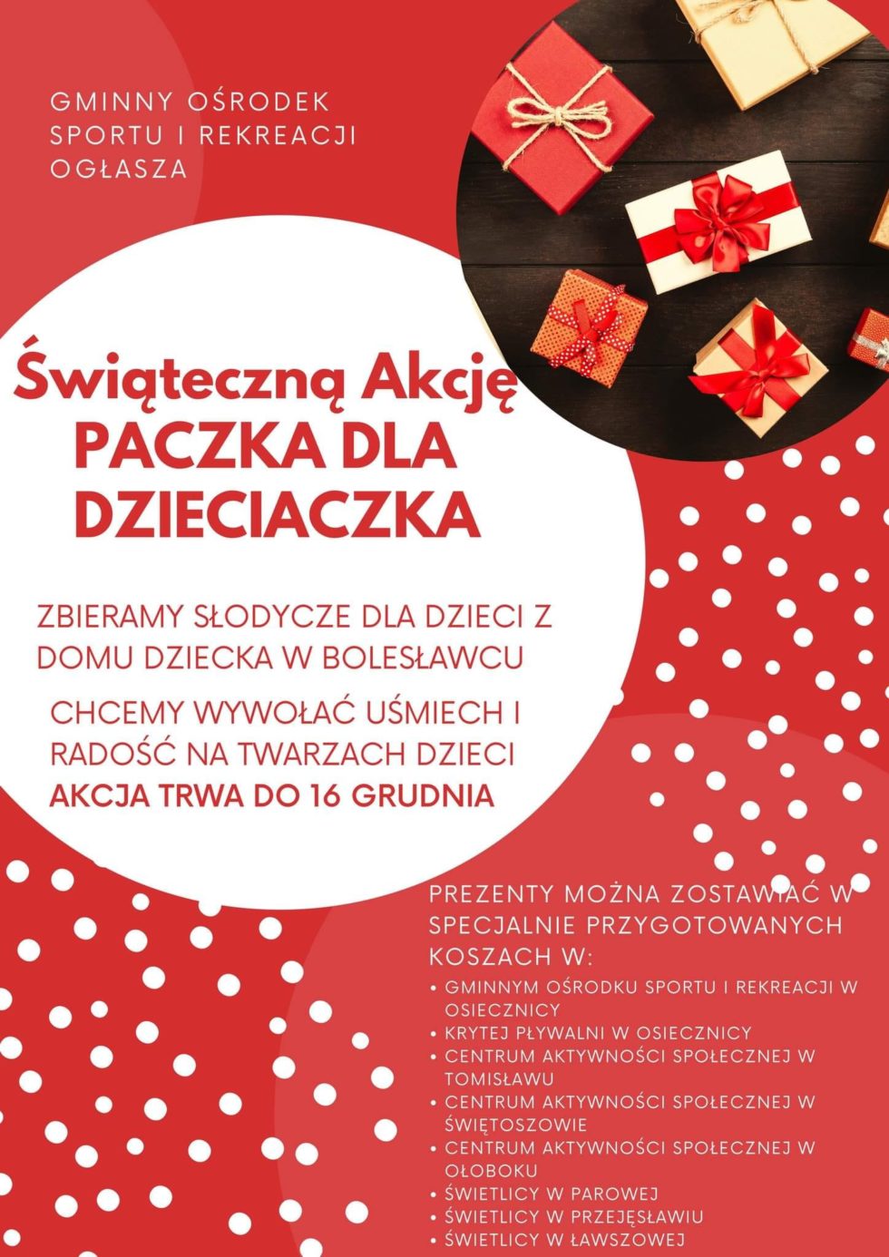 Świąteczna Akcja Paczka Dla Dzieciaczka Gosir Osiecznica 2474